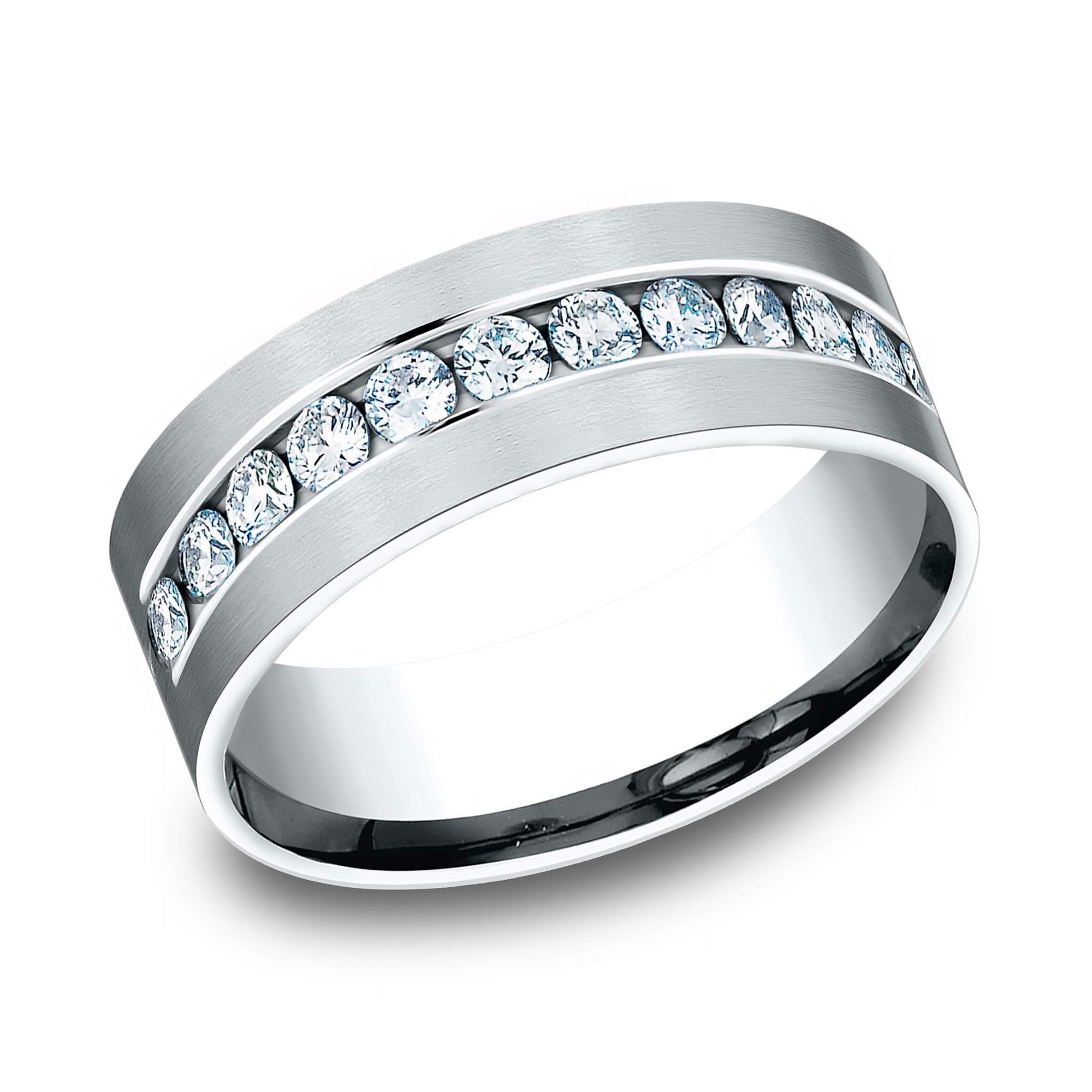 The Aristocrat 14K White Gold Channel Diamond Wedding Band