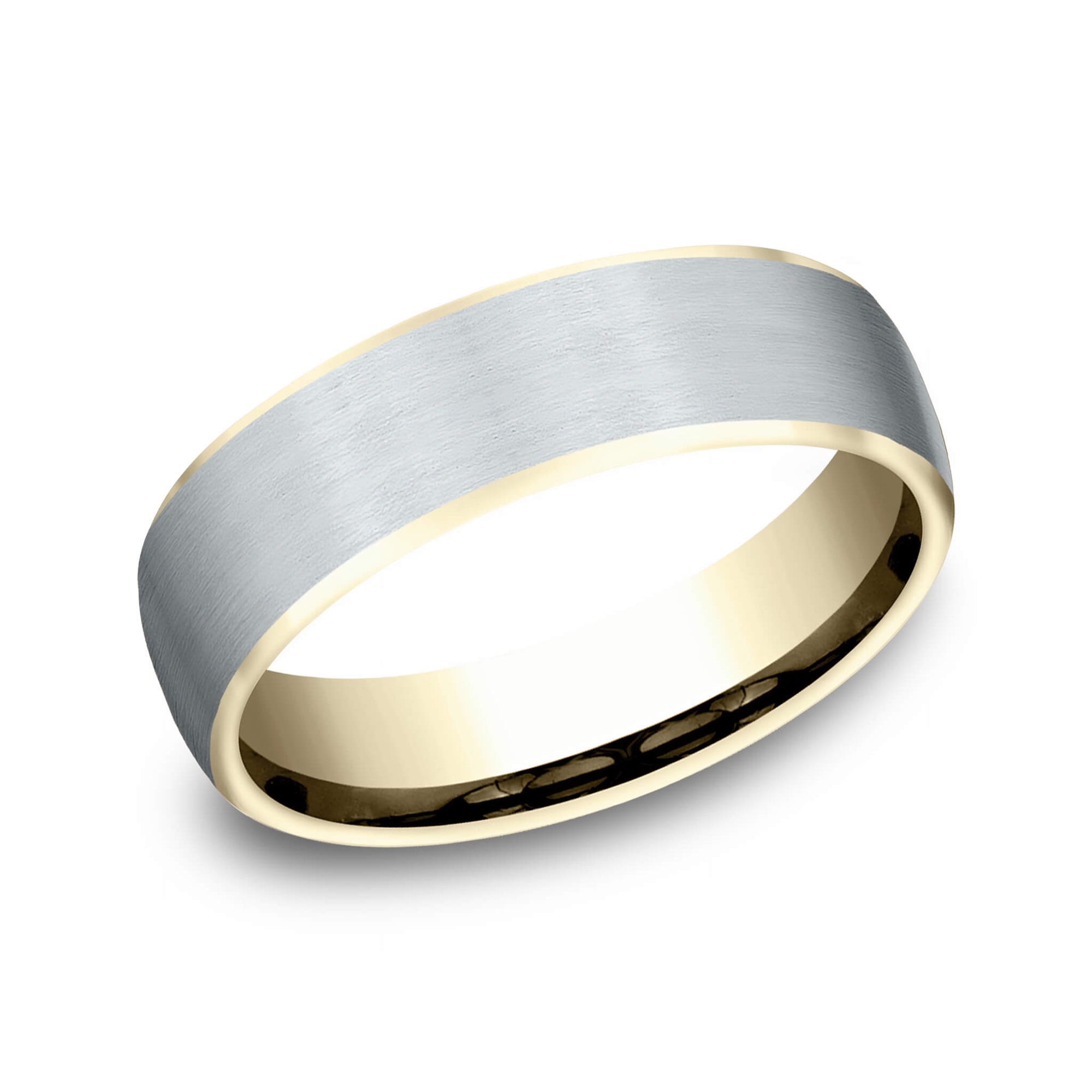 The Julian Brushed 14K Yellow and White Gold Wedding Band