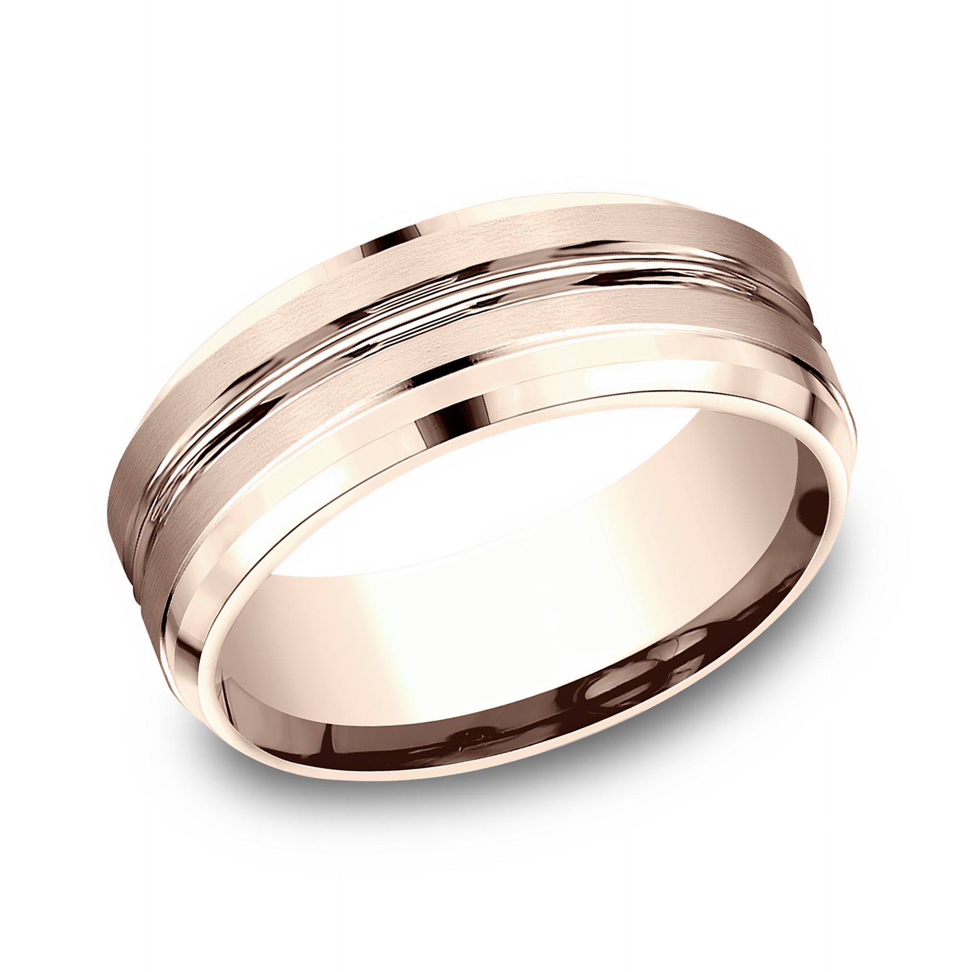 The Maxim - Brushed Rose Gold Wedding Band