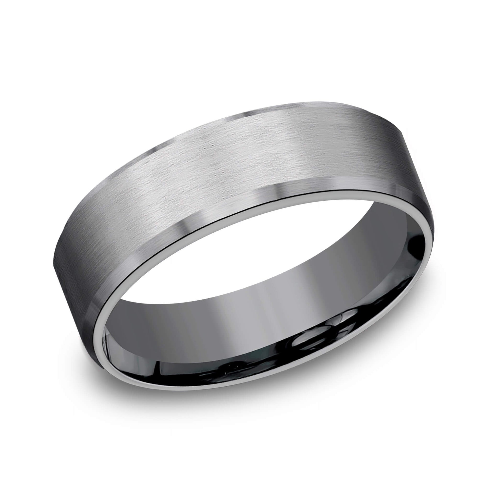 The Nobleman Brushed Grey Tantalum Mens Wedding Band - 7mm