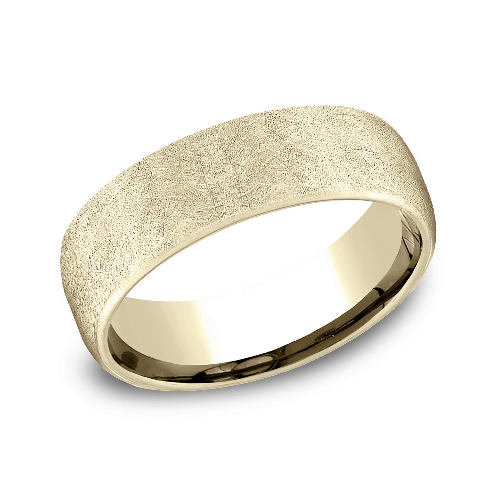 The Aurora - Swirled 14K Yellow Gold Men's Wedding Band -  6.5mm