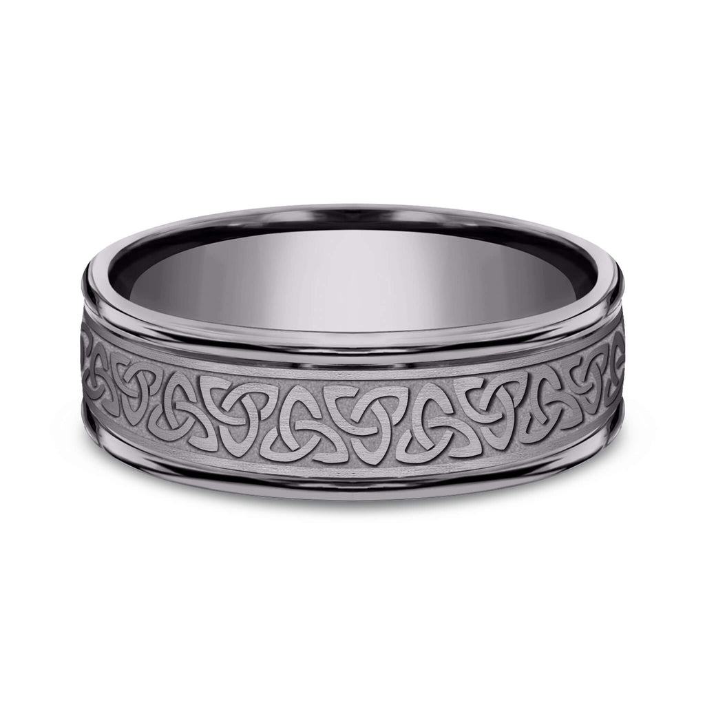 Trinity Celtic Love Knot Grey Wedding Band – Grey Tantalum 7mm
