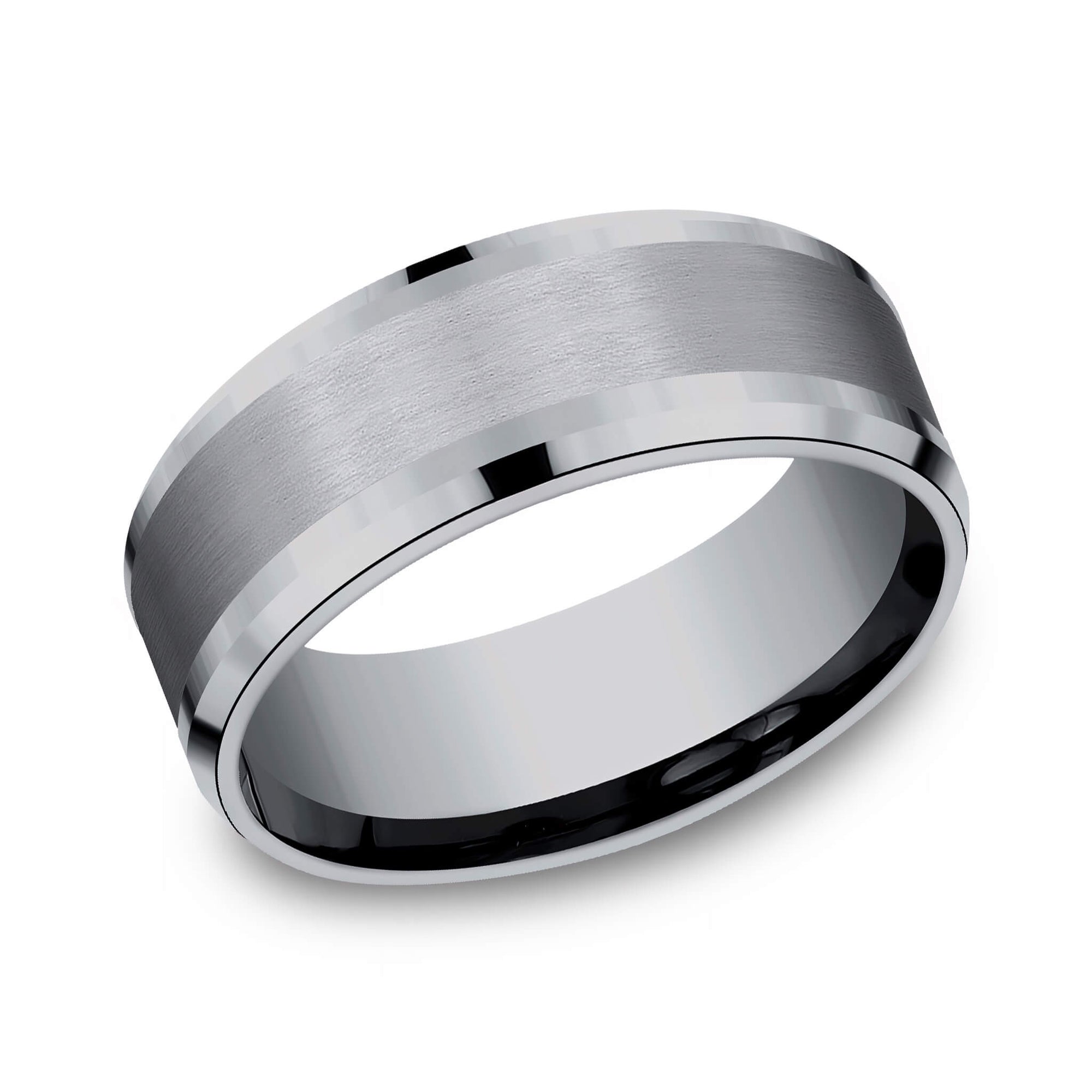 The Duke - Brushed Grey Tantalum Men's Wedding Band -  8mm