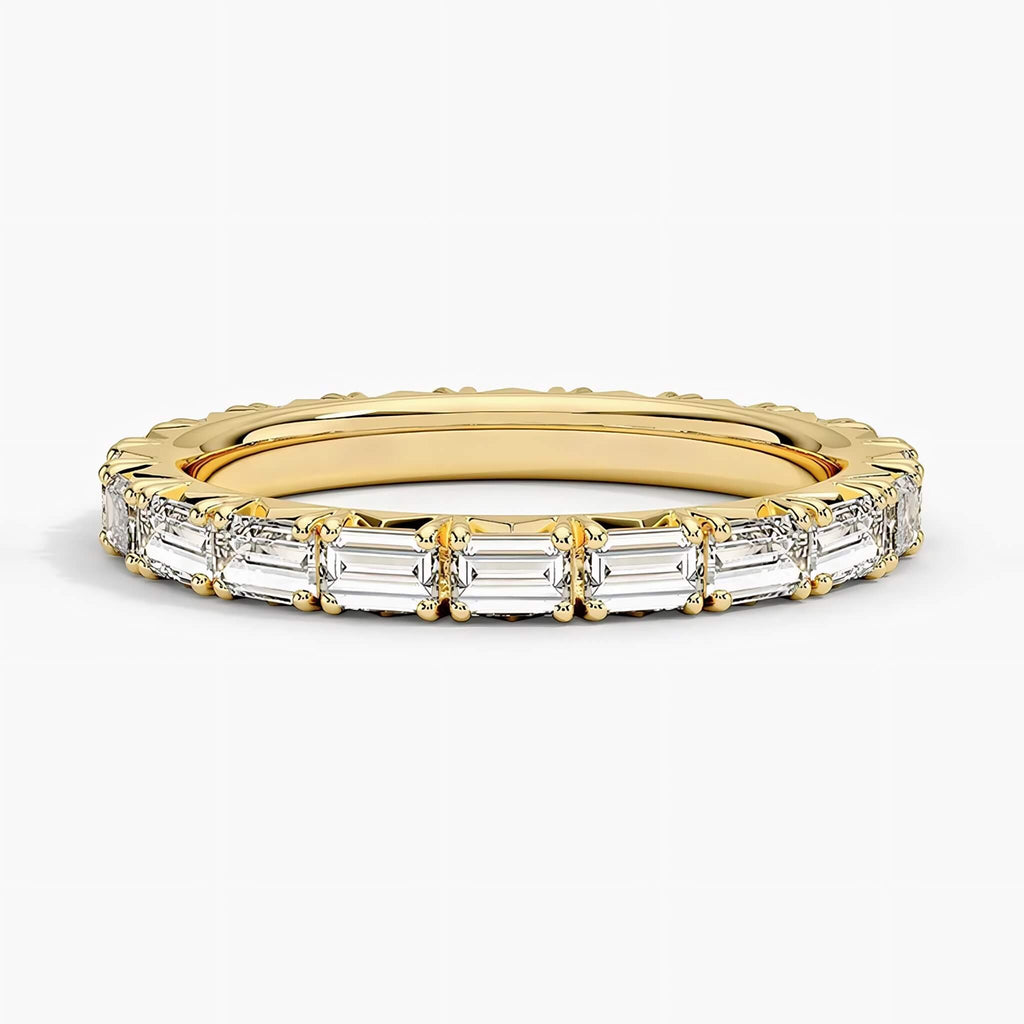 Juliette - 14K Emerald Cut Eternity Lab Diamond Ring - Pavé