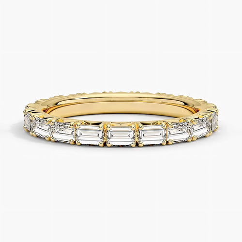 Juliette - 14K Emerald Cut Eternity Lab Diamond Ring - Pavé