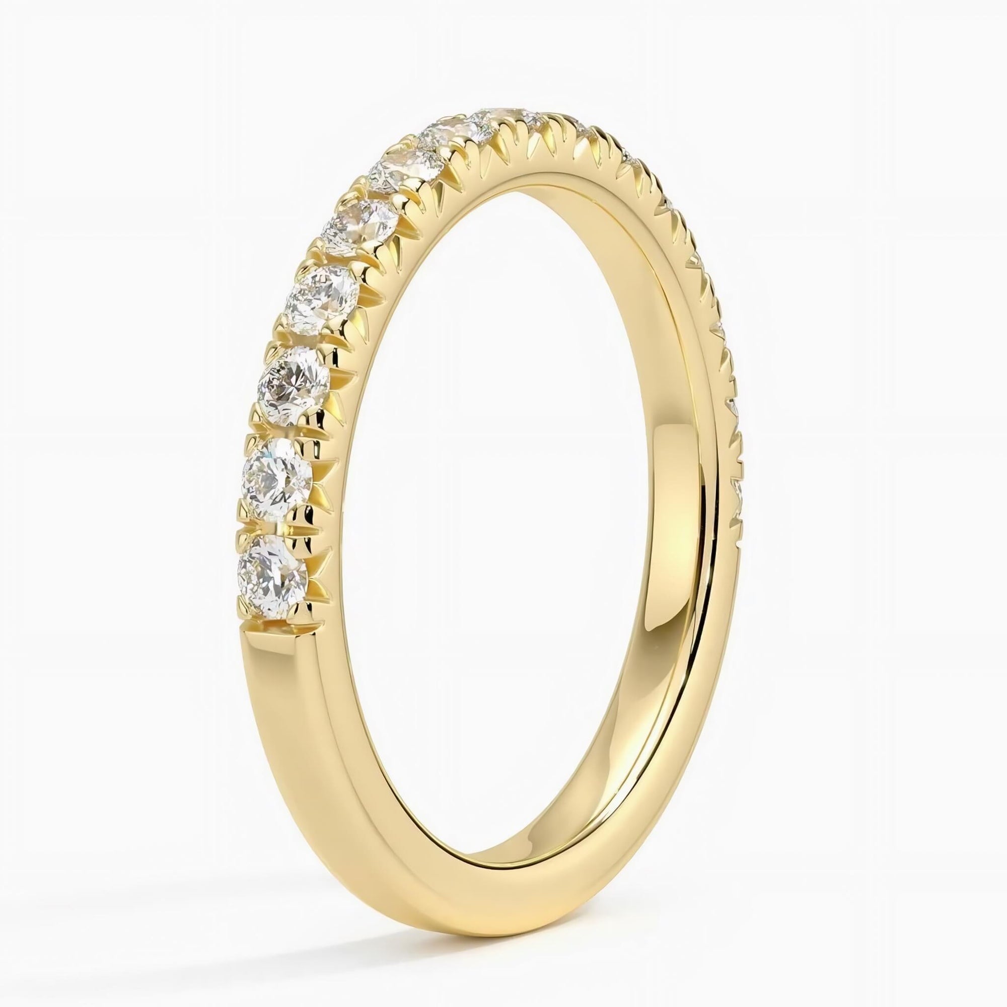 Juliette - 14K Yellow Gold Half Coverage Lab Diamond Ring (1/2 ct. tw.) - Pavé