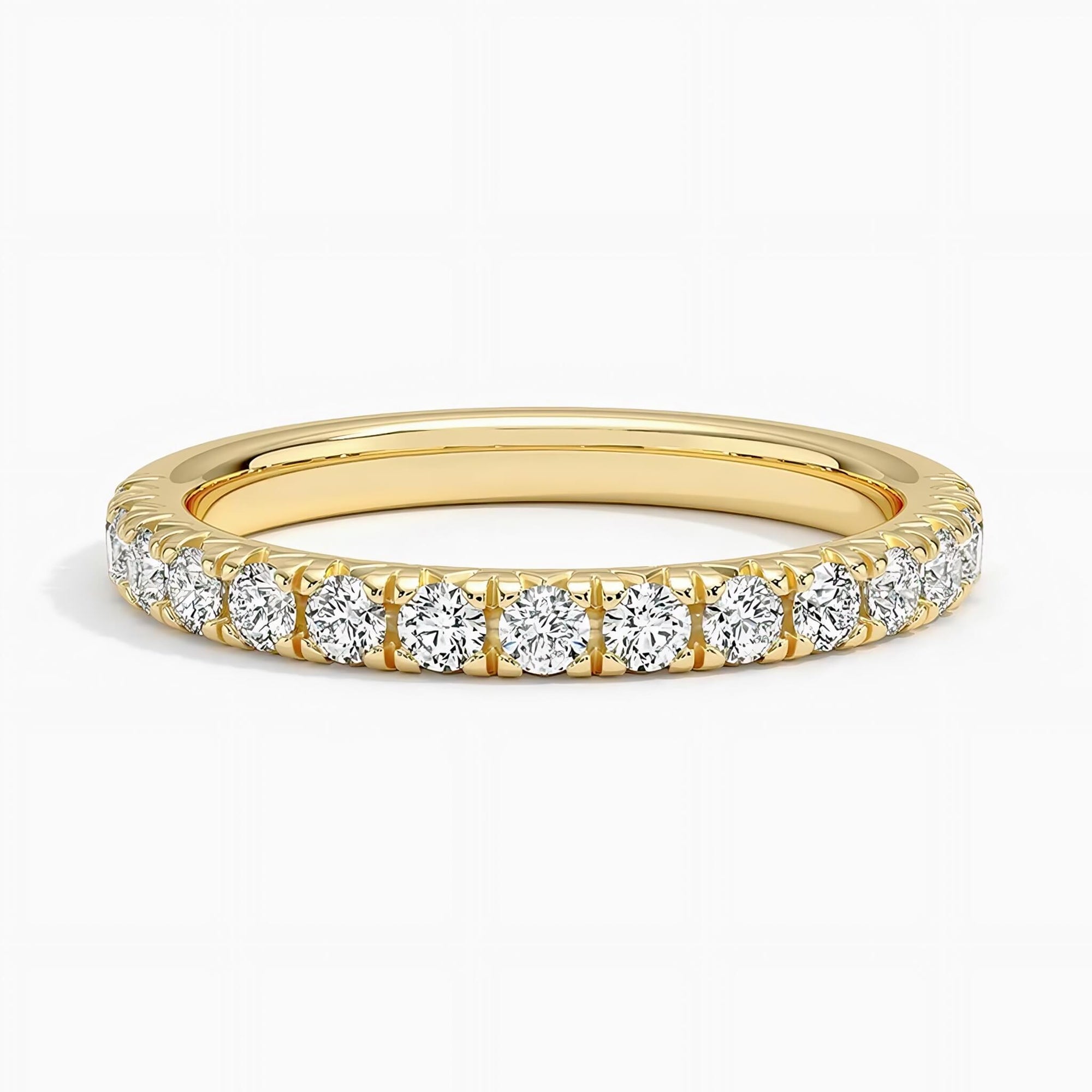 Juliette - 14K Yellow Gold Half Coverage Lab Diamond Ring (1/2 ct. tw.) - Pavé