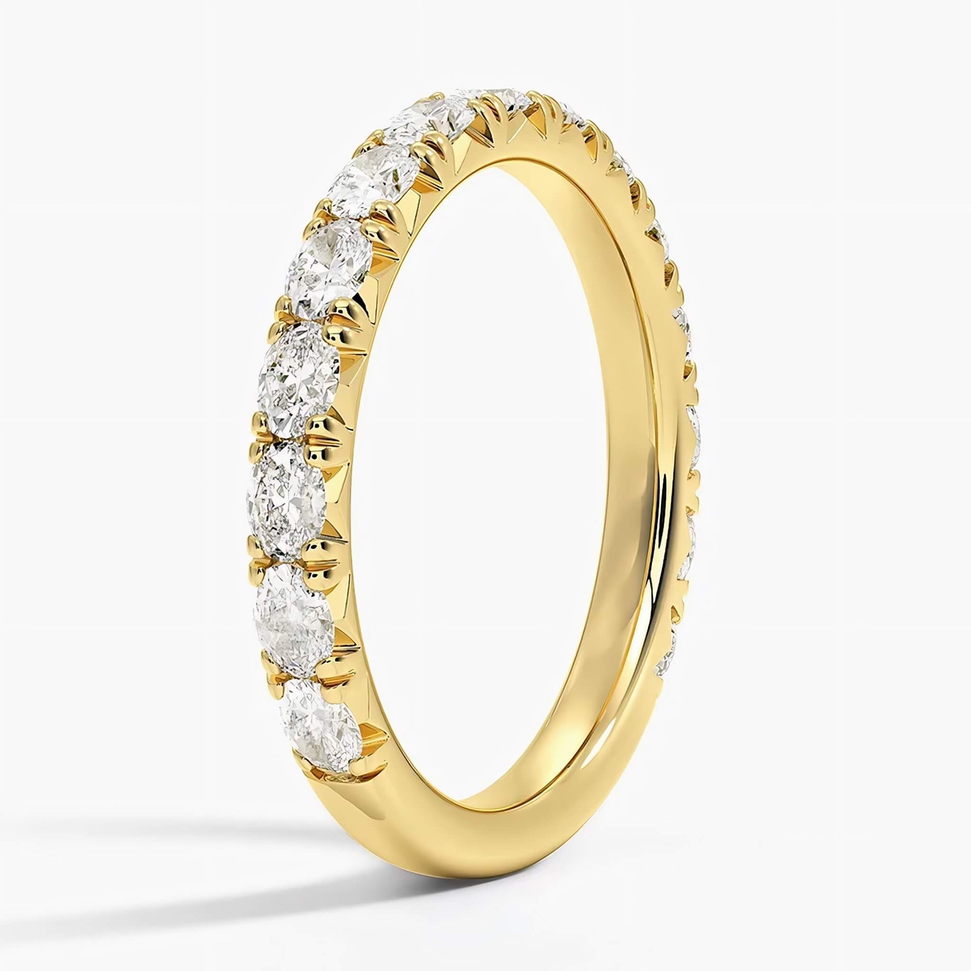 Juliette - 14K Oval Cut Lab Diamond Weddding Band - Pave