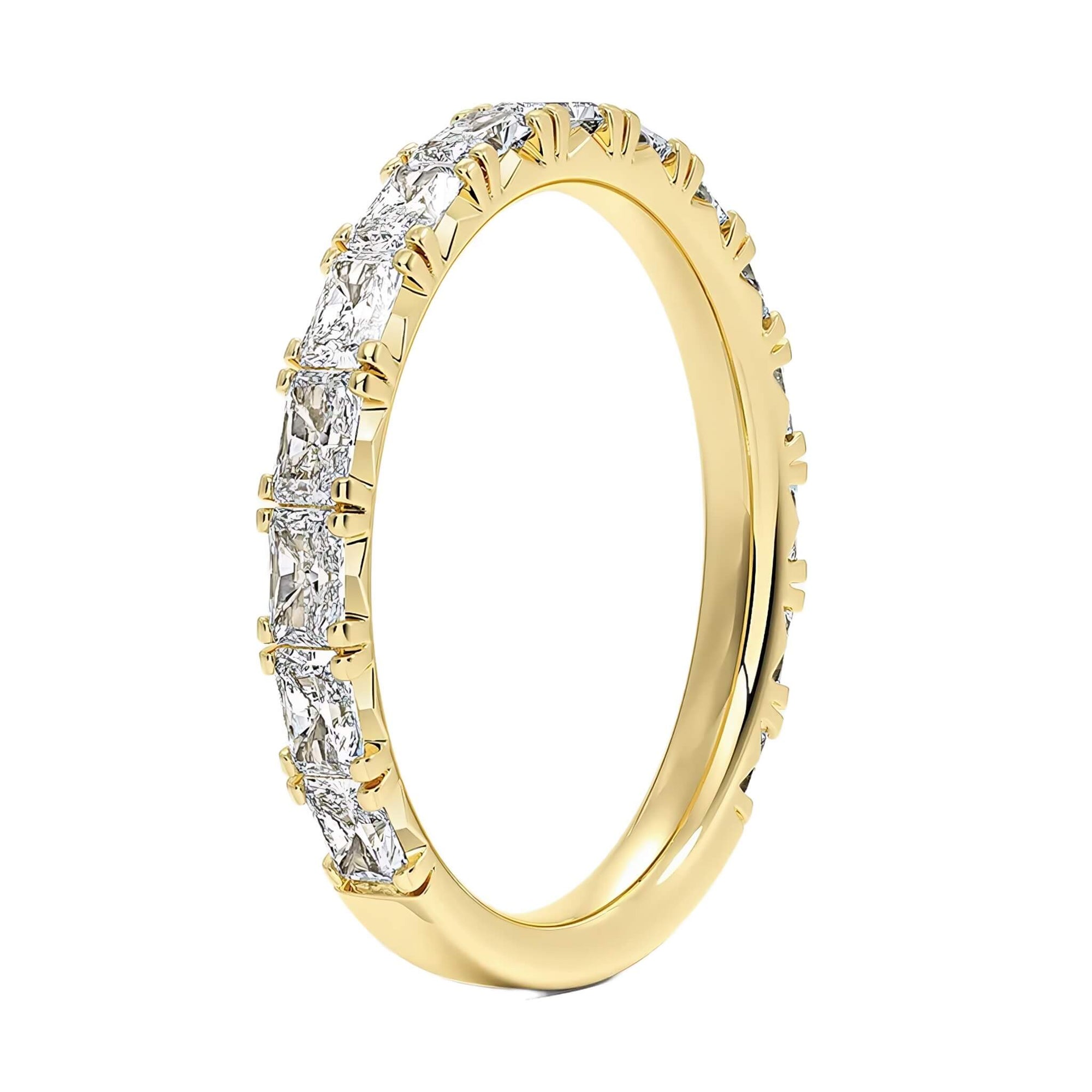 Juliette - 14K Radiant Cut Lab Diamond Weddding Band - Pavé