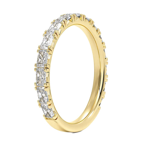 Juliette - 14K Radiant Cut Lab Diamond Weddding Band - Pavé