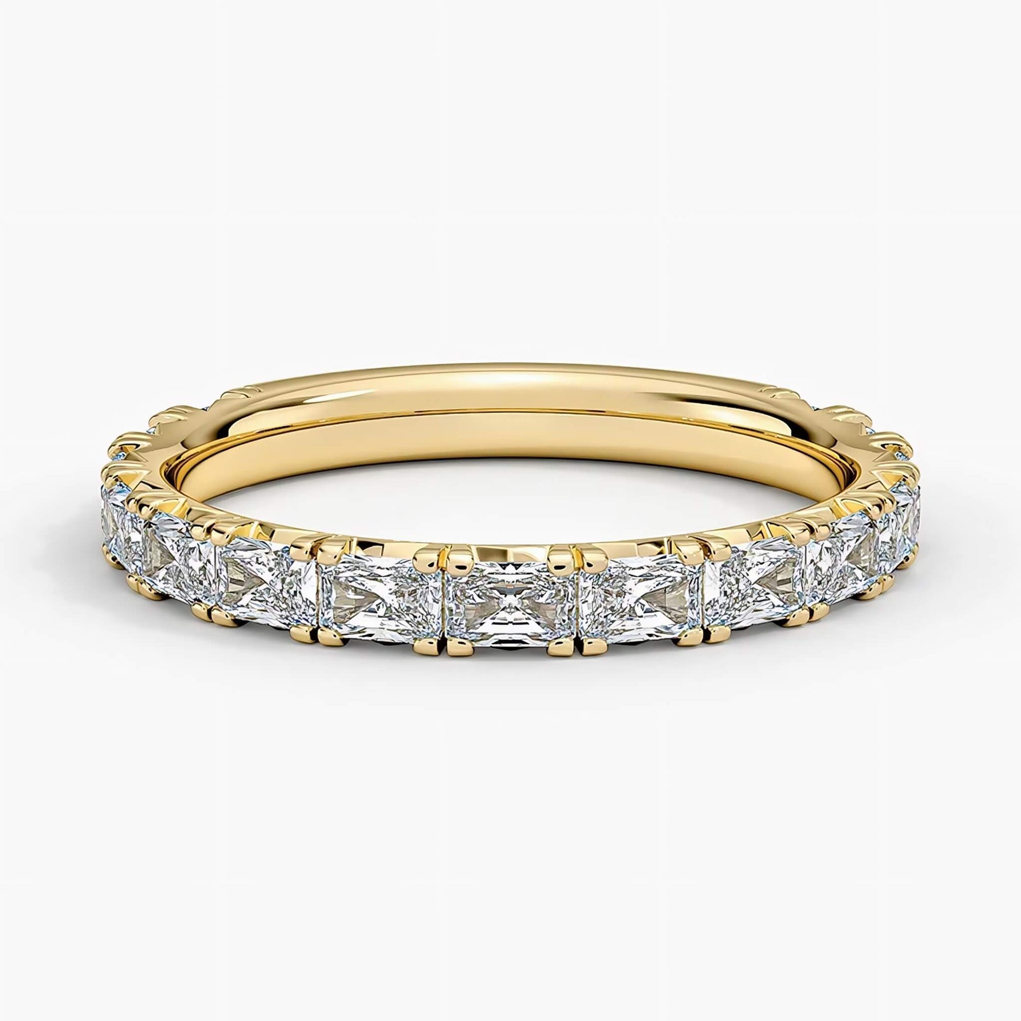 Juliette - 14K Radiant Cut Lab Diamond Weddding Band - Pavé