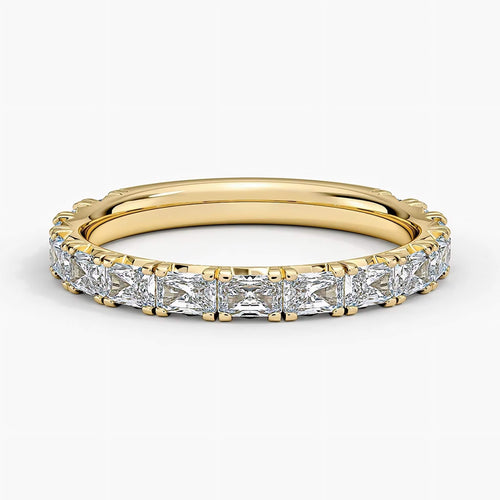 Juliette - 14K Radiant Cut Lab Diamond Weddding Band - Pavé