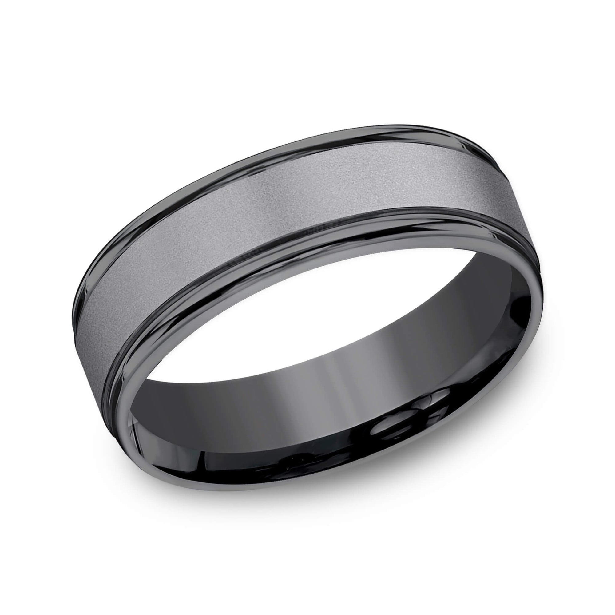 The Washington - Brushed Dark Tantalum Men's Wedding Band -  7mm