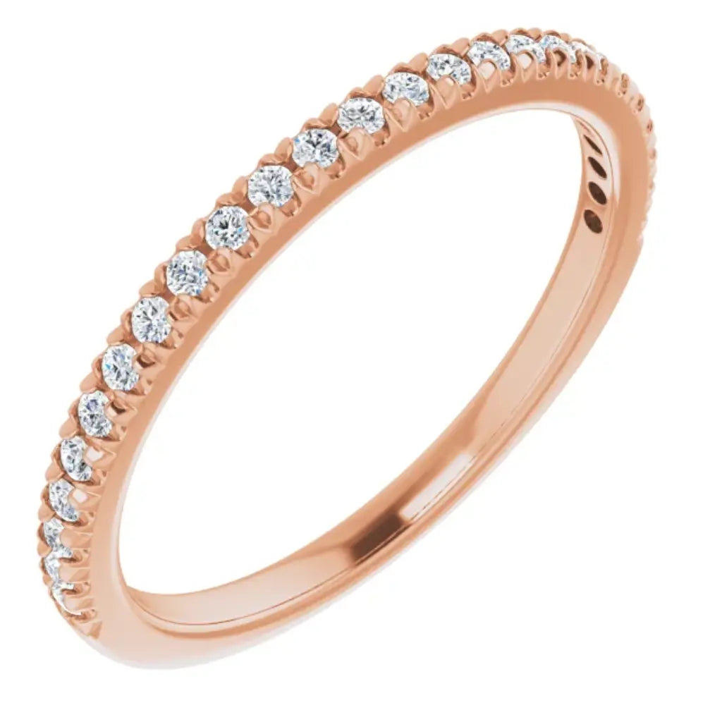 Lab grown diamond anniversary ring, 1/5 CTW, French set
