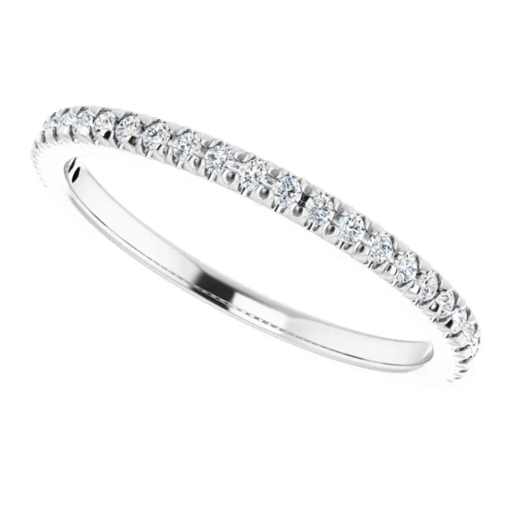 Lab grown diamond anniversary ring, 1/5 CTW, French set