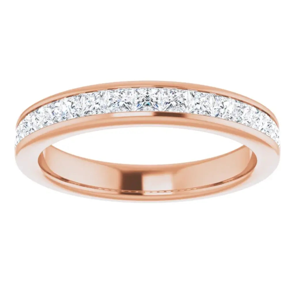 Lab grown diamond anniversary ring, 3/4 CTW, Channel Princess