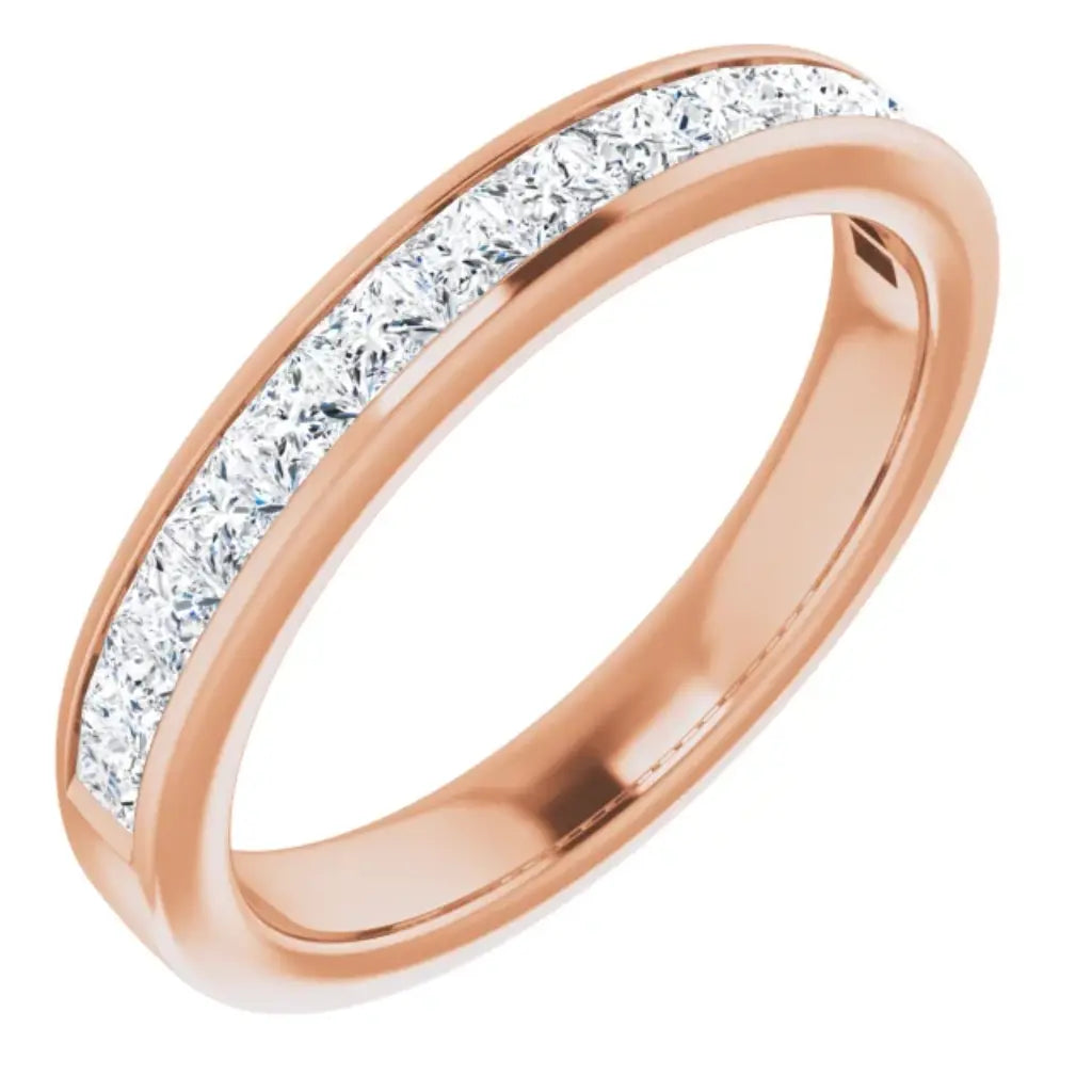 Lab grown diamond anniversary ring, 3/4 CTW, Channel Princess